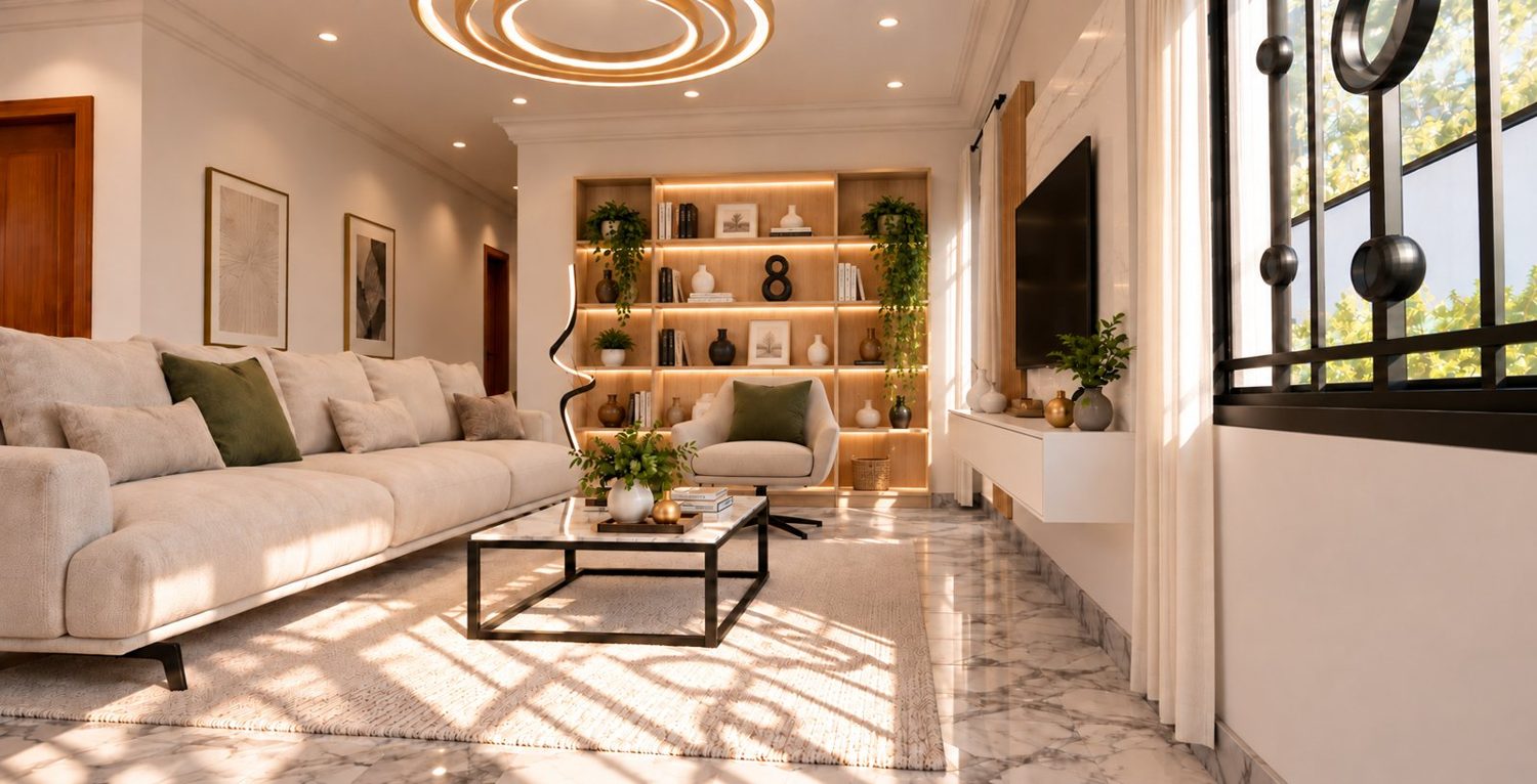 Salon de la villa duplex Harmonie