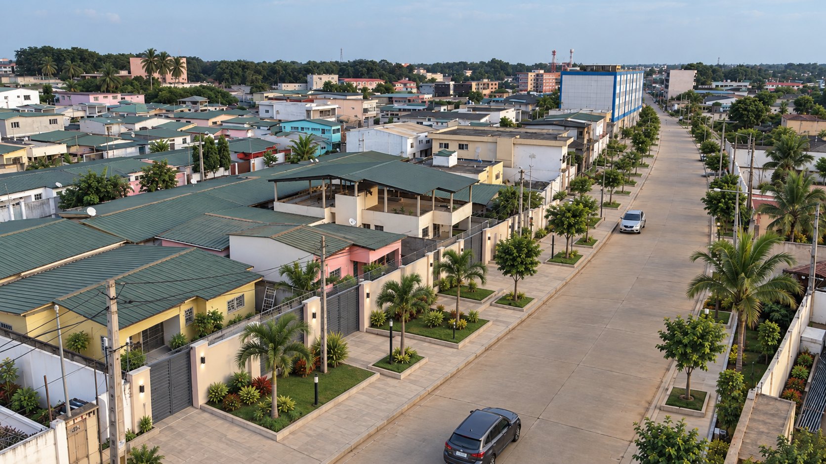 Voie aménagée en face de la Cité Ivoire 1 et du siège du Groupe